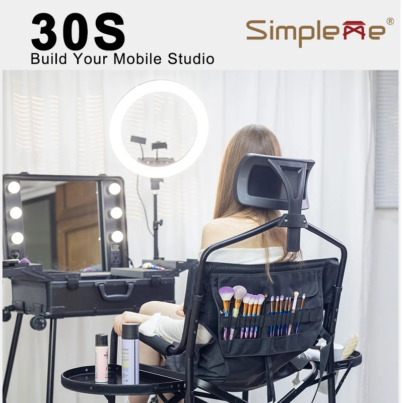 Silla de artista de maquillaje Lightwehti ajustable de 4,5 kg Simpleme