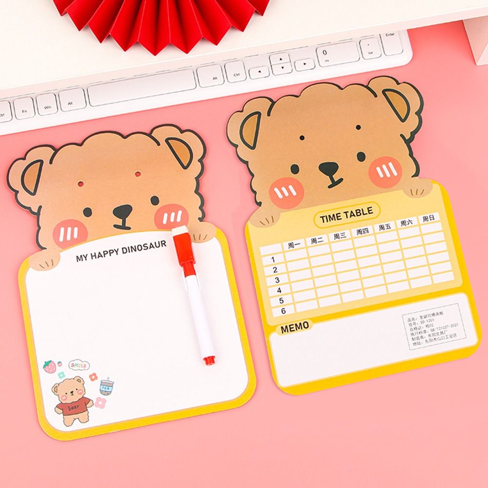 Cute Erasable Whiteboard Portable Suspendable Creative Whiteboard Notebook Cartoon Animal Shape Reusable Drawing Board Students