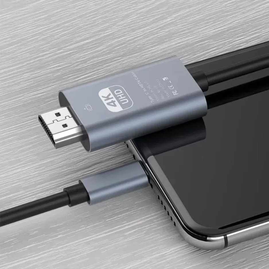 USB C To HDMI-compatible Adapter Cable Type C To HD 4k 30Hz USB C Cable Extend Screen Laptop Projector High Definition Adapter