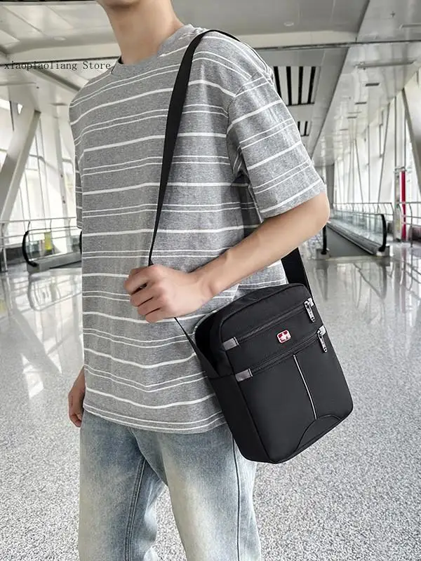 Borsa a tracolla con coltello militare per viaggi d'affari da uomo, pendolarismo, piccola borsa a tracolla in nylon antispruzzo