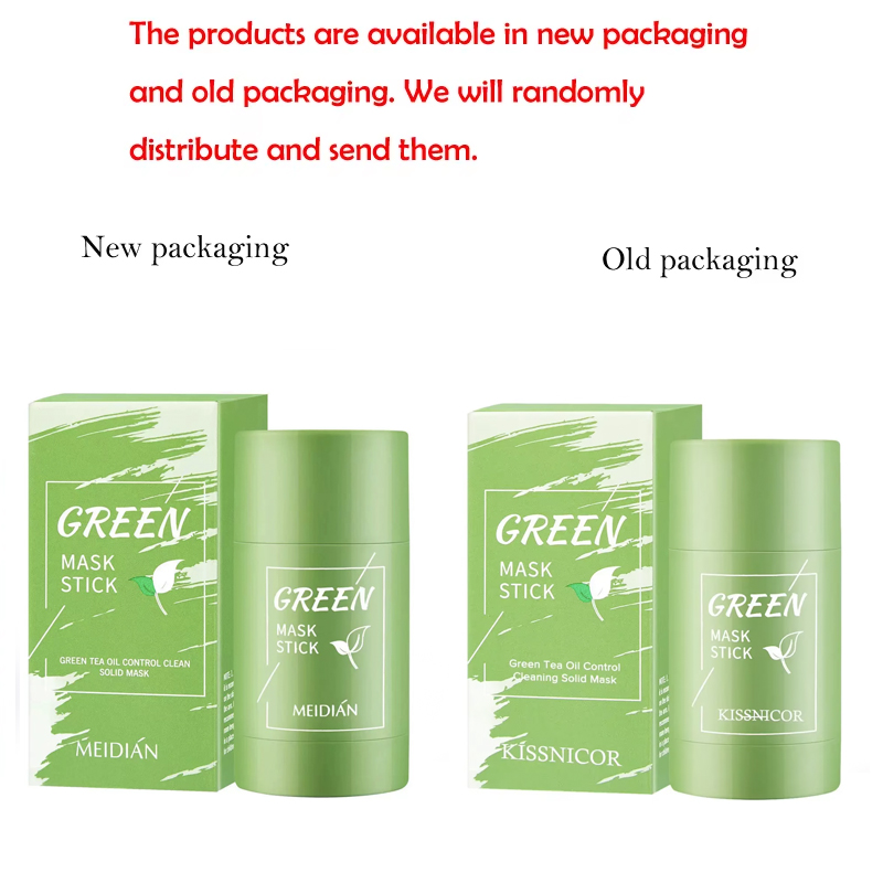 Face Clean Mask Green Tea Cleansing Stick Mask Shrink pores Deep Blackhead Remover facial Cleansing Moisturizing Mask 40g