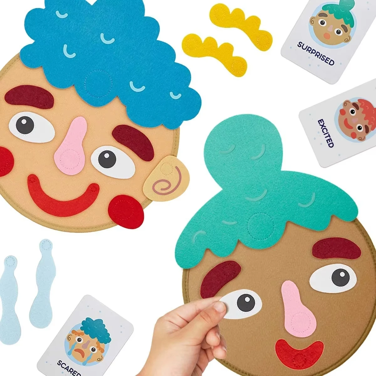 Juego de expresión Facial Montessori para niños, juguetes de cambio emocional con 9 Uds. De tarjetas, juguetes educativos de aprendizaje preescolar
