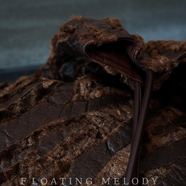 UMI MAO Niche Design High-end Sensory Bag Deep Coffee Animal Pattern Fur Tote Bag Original Femme