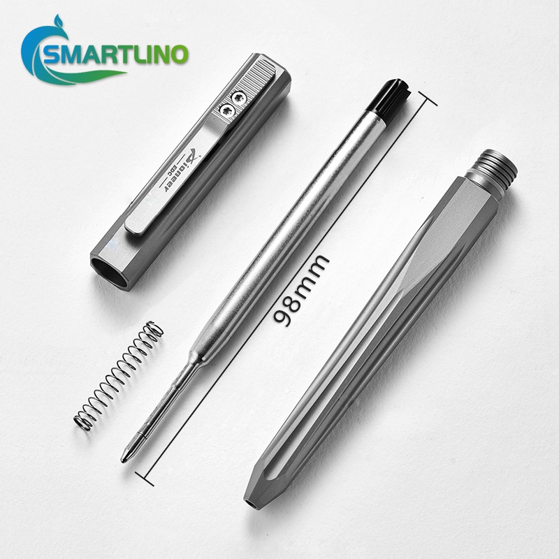 Press Type Titanium Tactical Pen with Glass Breaker for Emergency Survival Security Protection Personal Defense Tools