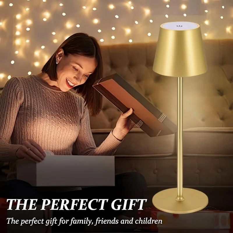 Lámpara de mesa recargable con Sensor táctil, luz LED nocturna de escritorio, lámpara de lectura inalámbrica para Hotel, Bar, restaurante, decoración de dormitorio