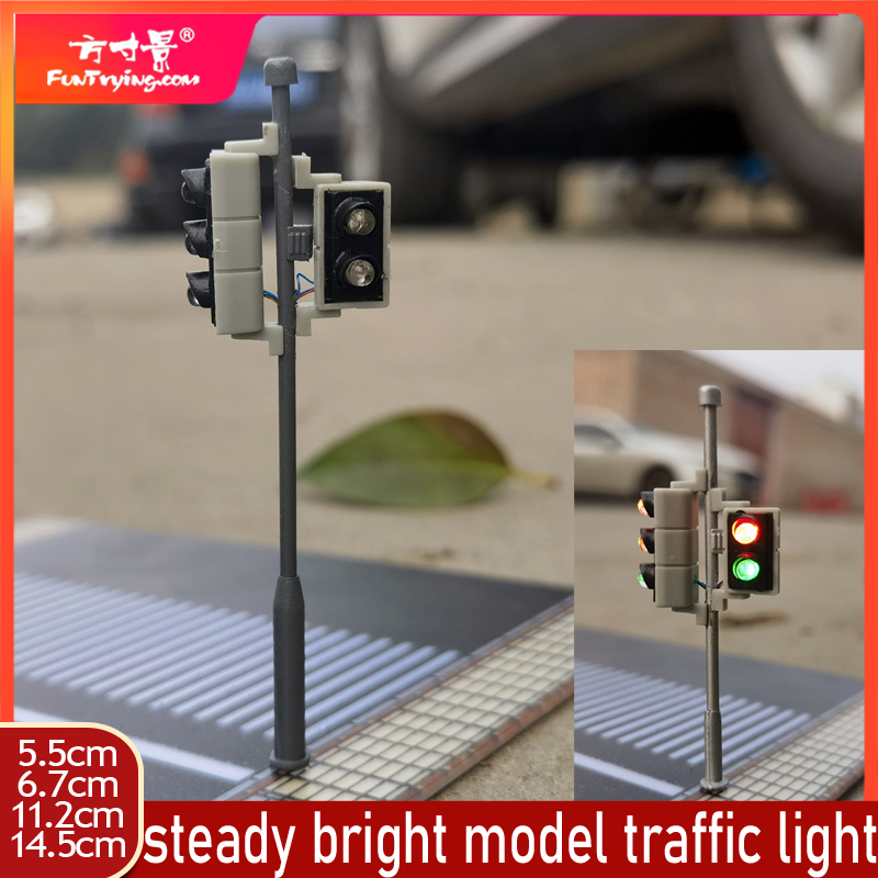 Modelos de semáforos com destaque de tráfego japonês constante e brilhante, modelos de modelo led disponíveis em material de trem em escala múltipla 1/87