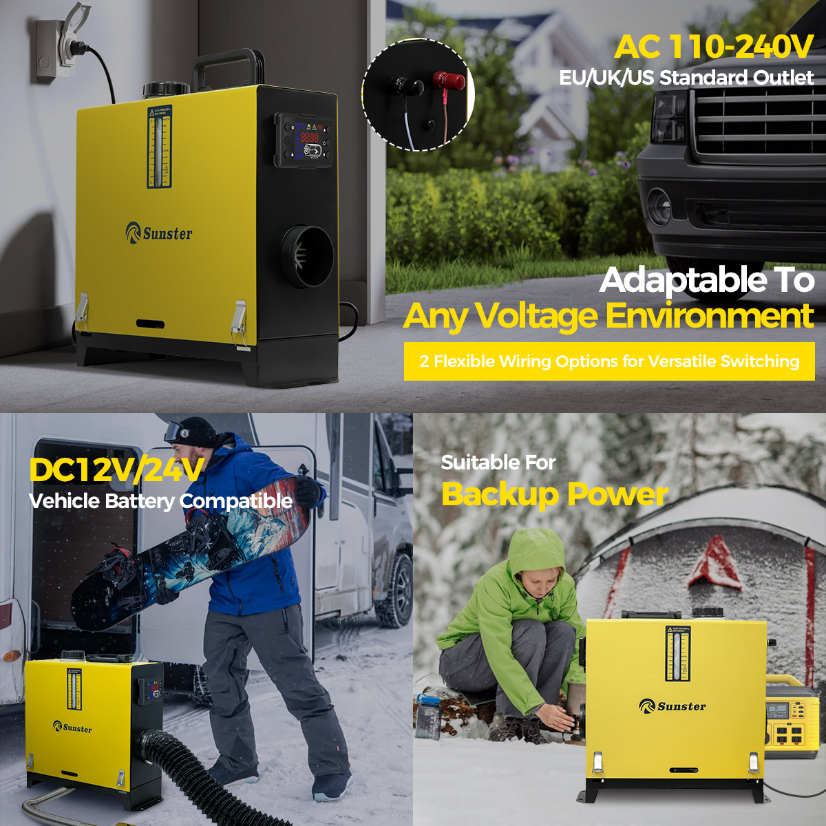 Chauffage Diesel 8kw 12V/24V/220V, tout-en-un, avec télécommande LCD, chauffage rapide pour camion, camping-car, caravane, camion, bateau