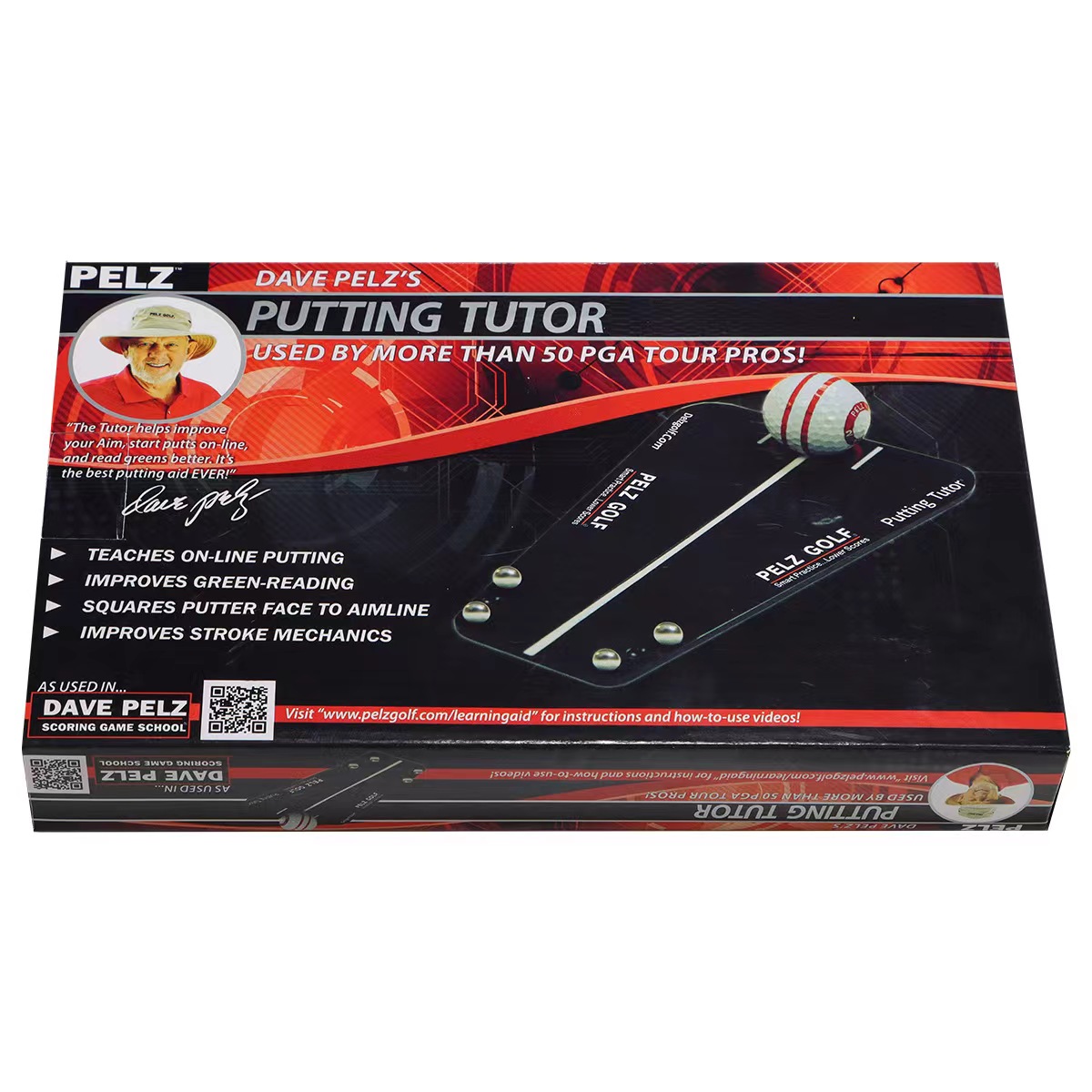 Golf Putting Tutor Práctica Ayuda de entrenamiento Pelz Golf DP4007 Putting Tutor negro estándar A Dave Pelz Juego corto (Putting)