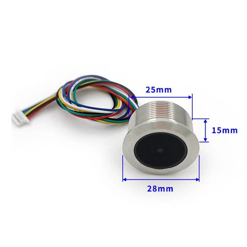 FUFU 2X GM861 Металлическое светодиодное кольцо управления Индикаторная лампа Интерфейс UART 1D/2D Модуль считывания штрих-кода QR-кода