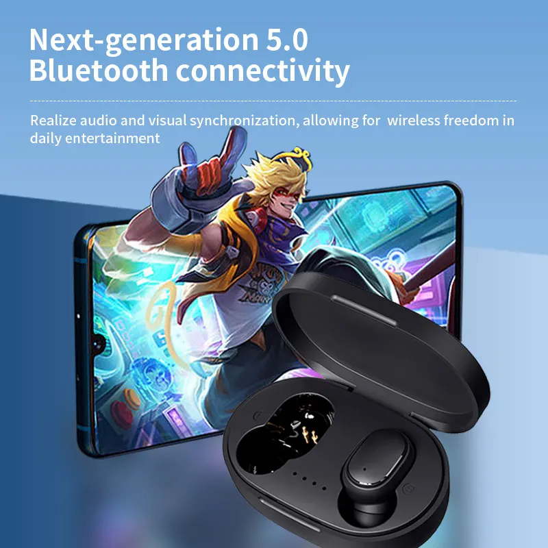 A6s Bluetooth Auriculares TWS en la oreja Bluetooth 5 0 Running Sports Stereo Botones Con Micrófono Inalámbrico Auriculares
