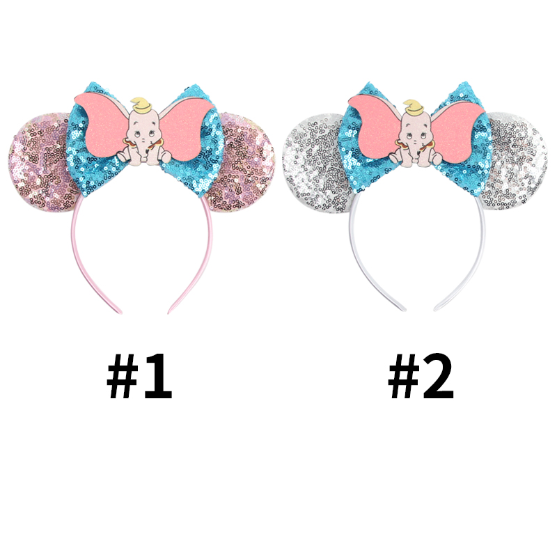 2024 Disneyland Dumbo MickeyหูHeadband Stitchเลื่อมBow Hairbandเด็กเทศกาลปาร์ตี้คอสเพลย์DIYอุปกรณ์เสริมผม