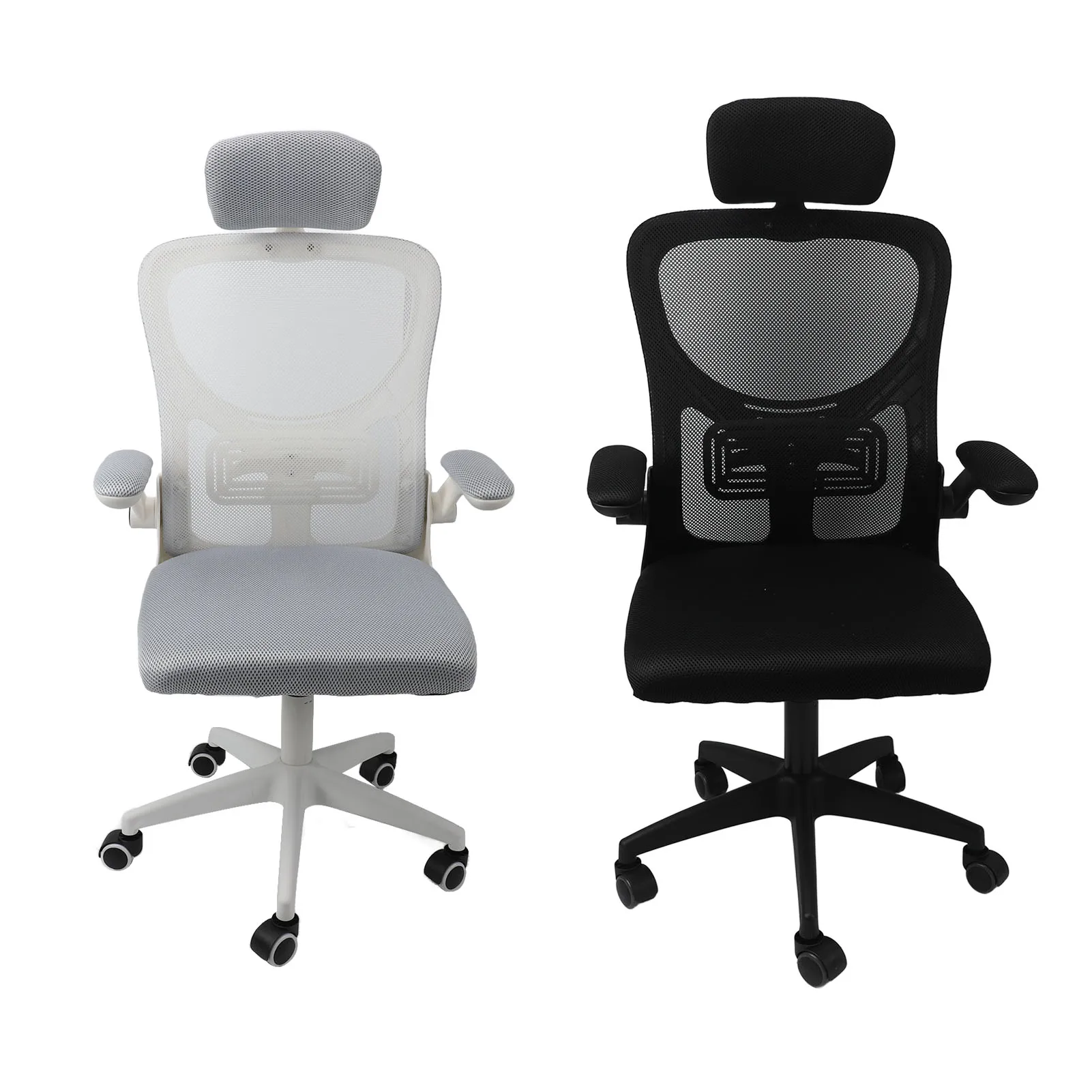 Bureaustoel Mesh Hoge Rug Bureaustoel met Lendensteun 3D Hoofdsteun 90 Graden Draaibare Armleuningen Wielen Comfortabele Gaming Cha
