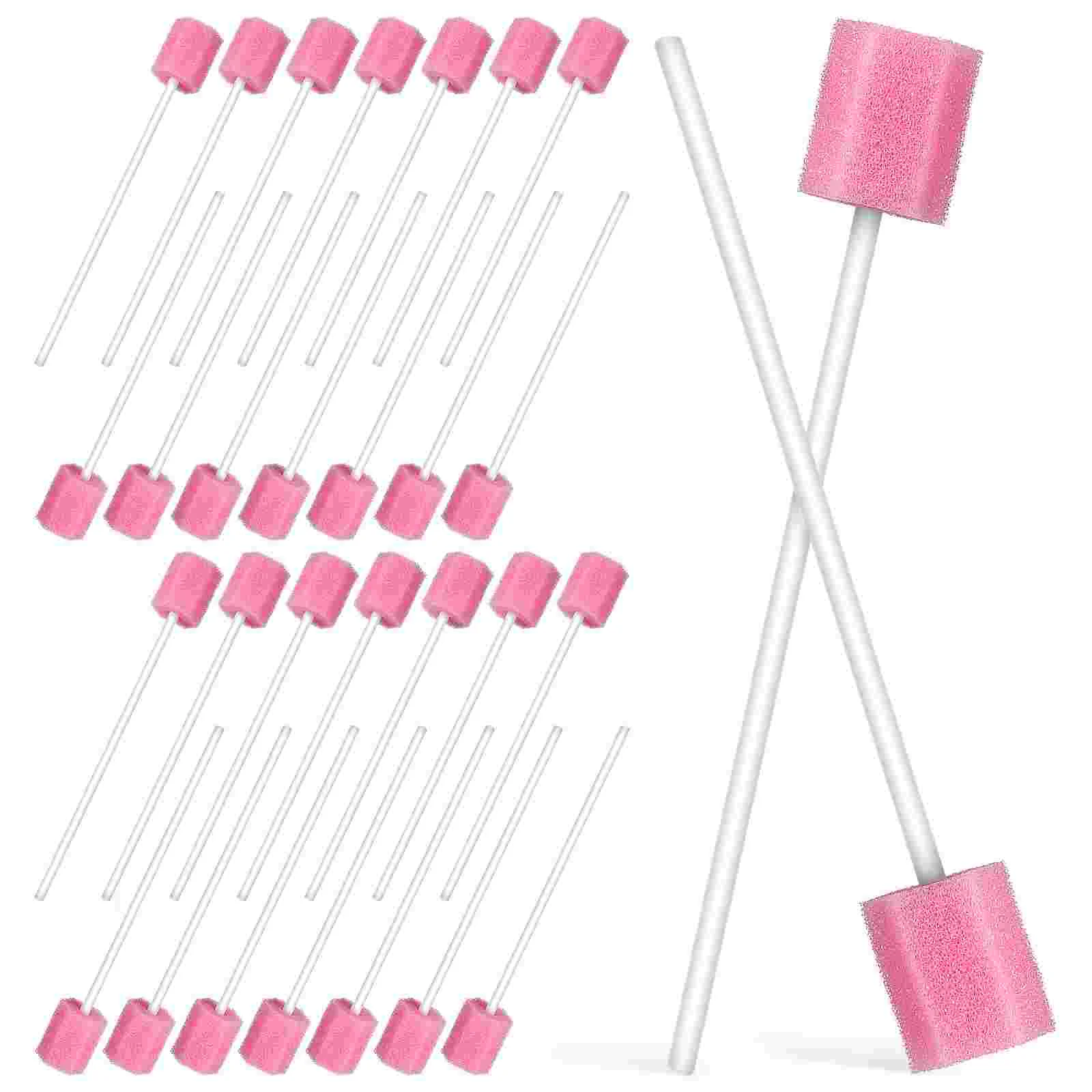 250 Pcs Disposable Sponge Tooth Picks Hexagon Mouth Swabs Sponge Swabs Dental Swabs Cotton Swabs Sanitary Paper Pink