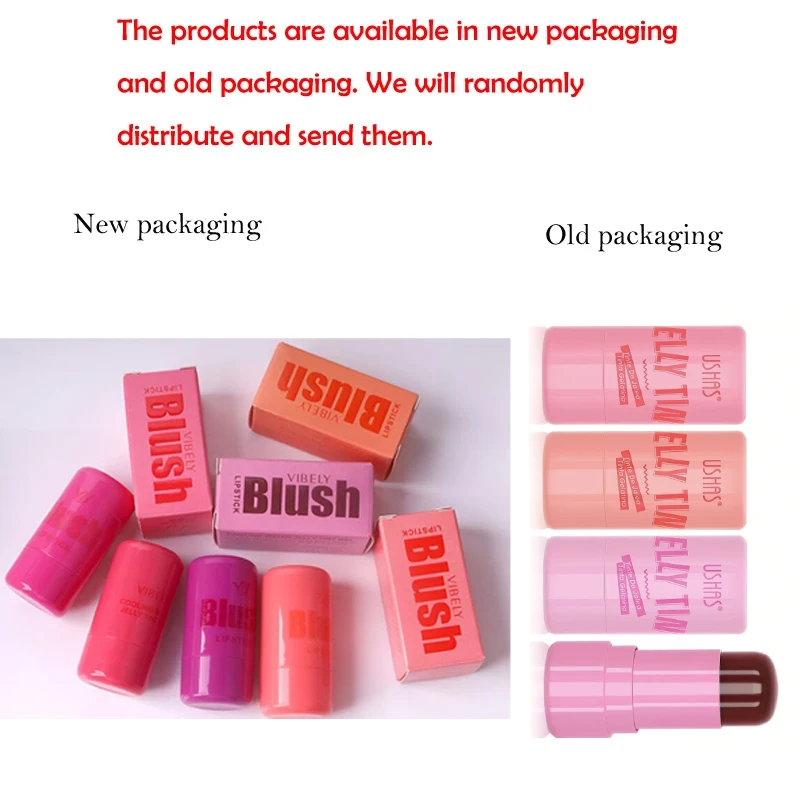 บลัชออนเนื้อเจลลี่ 4 สี ลิปบาล์ม อายแชโดว์ 3-in-1 บลัชออนเนื้อแมทท์อเนกประสงค์ บำรุงริมฝีปากให้ชุ่มชื้น กระจ่างใส