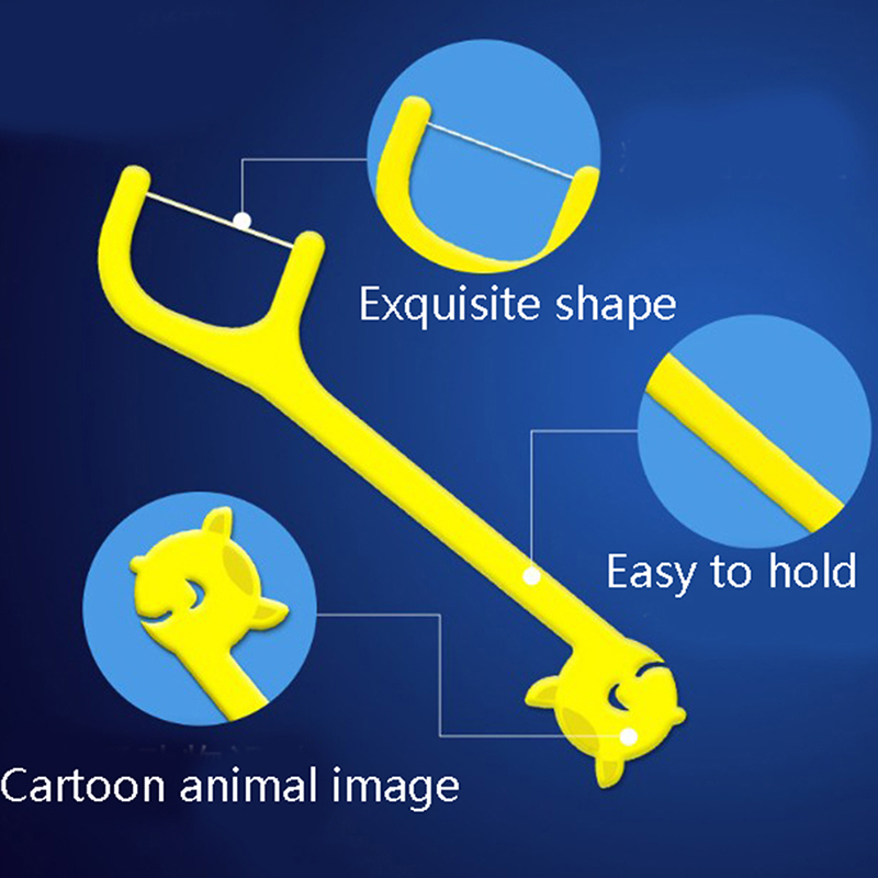 Childrens Dental Floss 96 Sticks Barrel Colored Floss For Children Cure Dent Teeth Cleaning Orthodontic Interdental Pick