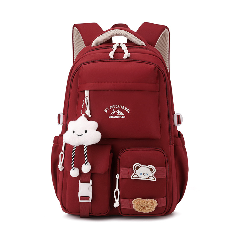 Japanese Ins College style backpack with pendant versatile large capacity backpack for women school bags for middle school girls