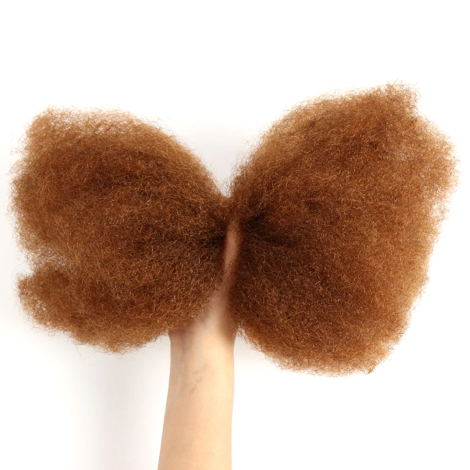 20-Zoll-Haar mit farbigen Zöpfen, goldblondes Highlight, Afro-Kinky-Massenhaar, ohne Befestigung, Afro-Locken, Bulk-Echthaar, Remy-Dreadlock