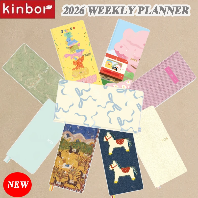 2026 Kinbor Planner Notebook Yearly/Monthly/Weekly Organizer Handbook Goal Tracking Annual Goals Creative Doodling Small Notepad