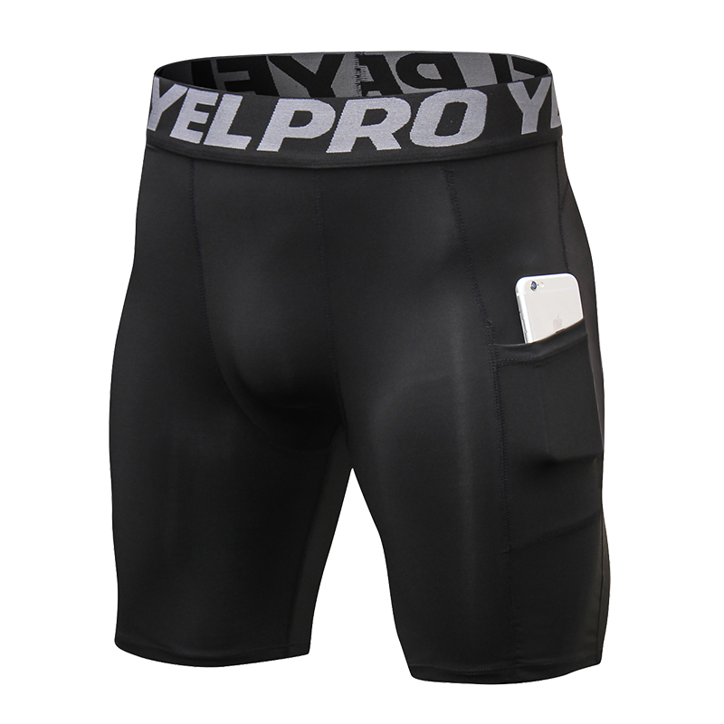 Sport-Shorts für Herren, Kompressions-Laufshorts mit Tasche, schnell trocknend, Workout, Fitnessstudio, Shorts, Fitness, Sport-Leggings für Herren