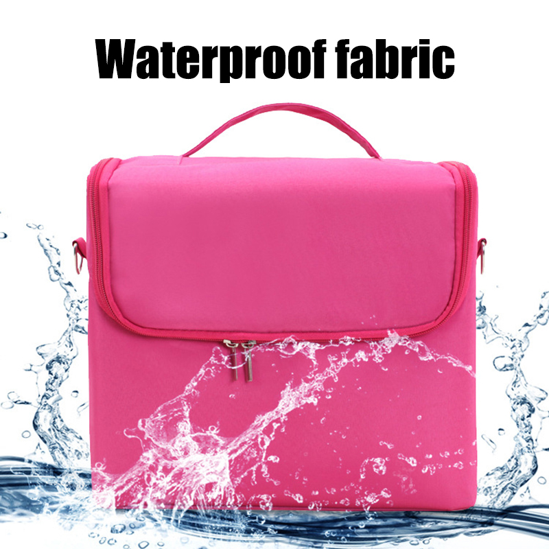 Borsa portaoggetti multifunzionale per organizer per trucco – Cassetta degli attrezzi impermeabile per nail art e bellezza di grande capacità