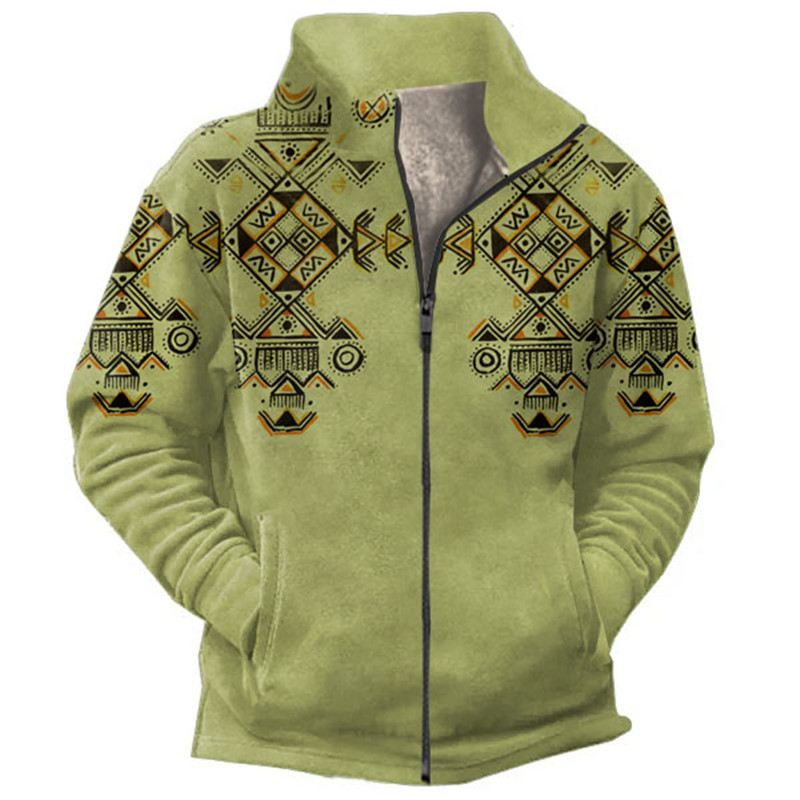 Men's Outerwear, Men's Jacket With Plush Inner Hair And Gallbladder, Ethnic Retro Warmth And Comfort, Popular Celebrity Style