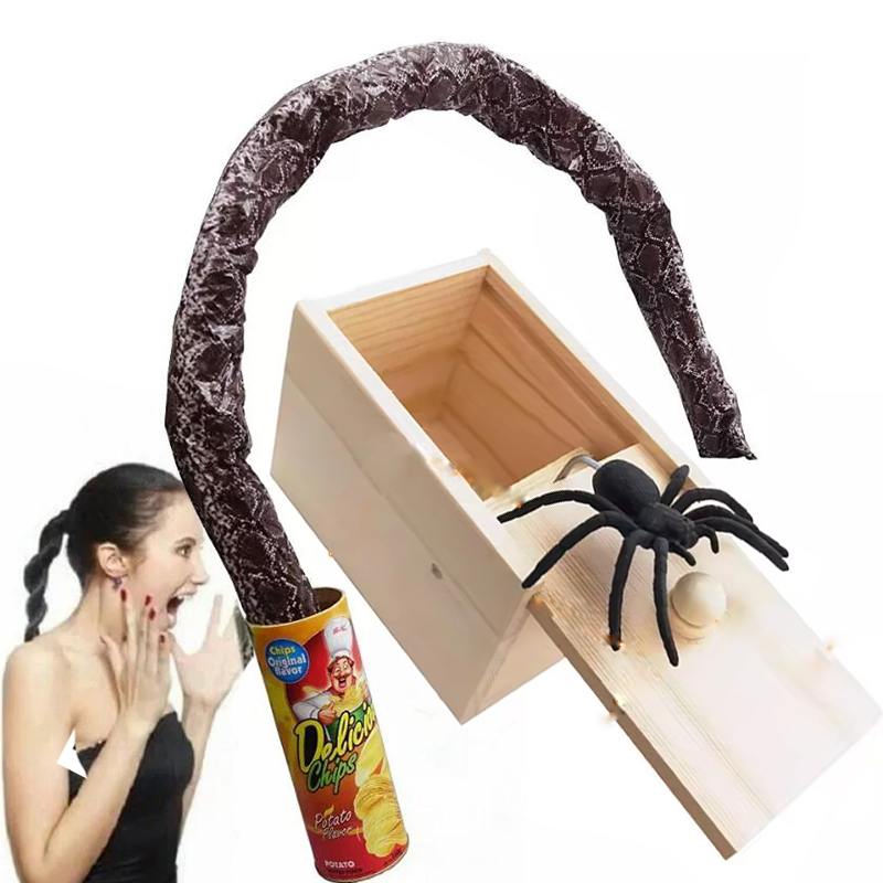 Fun Spider Box Potato Chip Can Jump Spring Snake roach Toy Gift April Fool Day Halloween Party Decoration Prank Trick Joke Toys