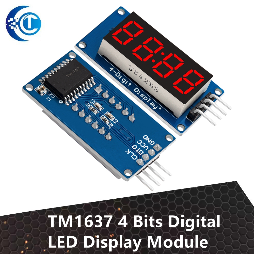 Módulo de pantalla LED digital TM1637 de 4 bits para Arduino: tubo de ánodo rojo de 7 segmentos de 0,36 pulgadas con paquete de cuatro tarjetas de controlador de serie