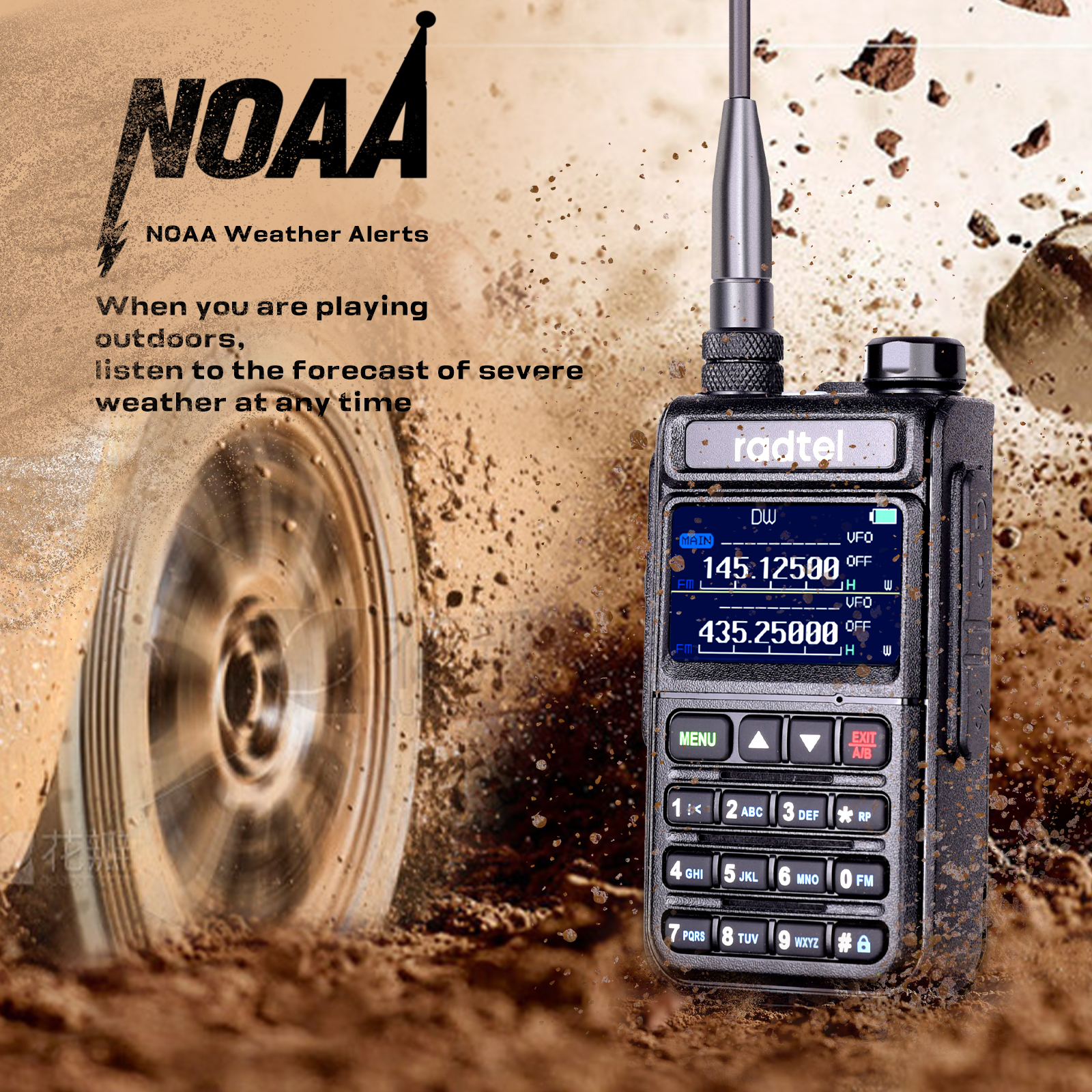 Radtel RT-890 NOAA Kanał pogodowy 6-pasmowy Ham Amateur 2-drożne Radio 999CH Walkie Talkie AM Air Aviation Band Color Scanner Marine