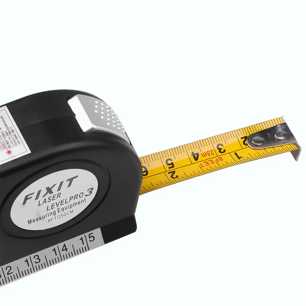 Ferramenta de linha de nível a laser multiuso kit de nível a laser padrão linha cruzada laser 8 pés fita métrica régua com tripé de metal