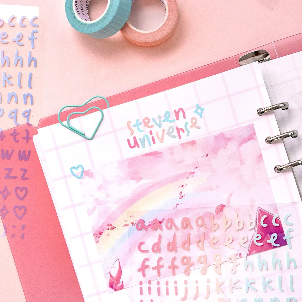 10 pçs gradiente colorido números do alfabeto adesivos decorativos material adesivo scrapbooking etiqueta diário copo telefone diário planejador