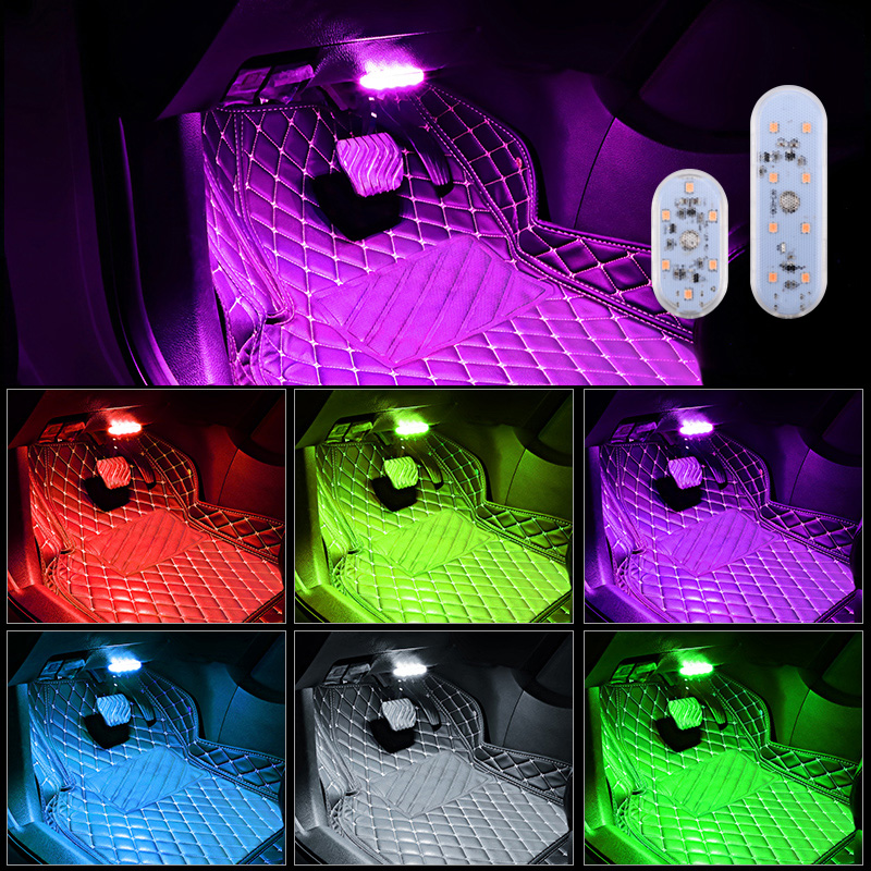 1pcs Mini USB Type C Charging LED Night Light 6/8 SMD Touch Sensor Car Atmosphere Lamp Closet Drawer Kitchen Sensing Wall Light