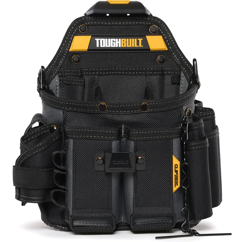 TOUGHBUILT TB-CT-114 Journeyman กระเป๋าช่างไฟฟ้าพร้อมสายคล้องไหล่ CLIPTECH กระเป๋าเก็บความจุขนาดใหญ่แบบหนา
