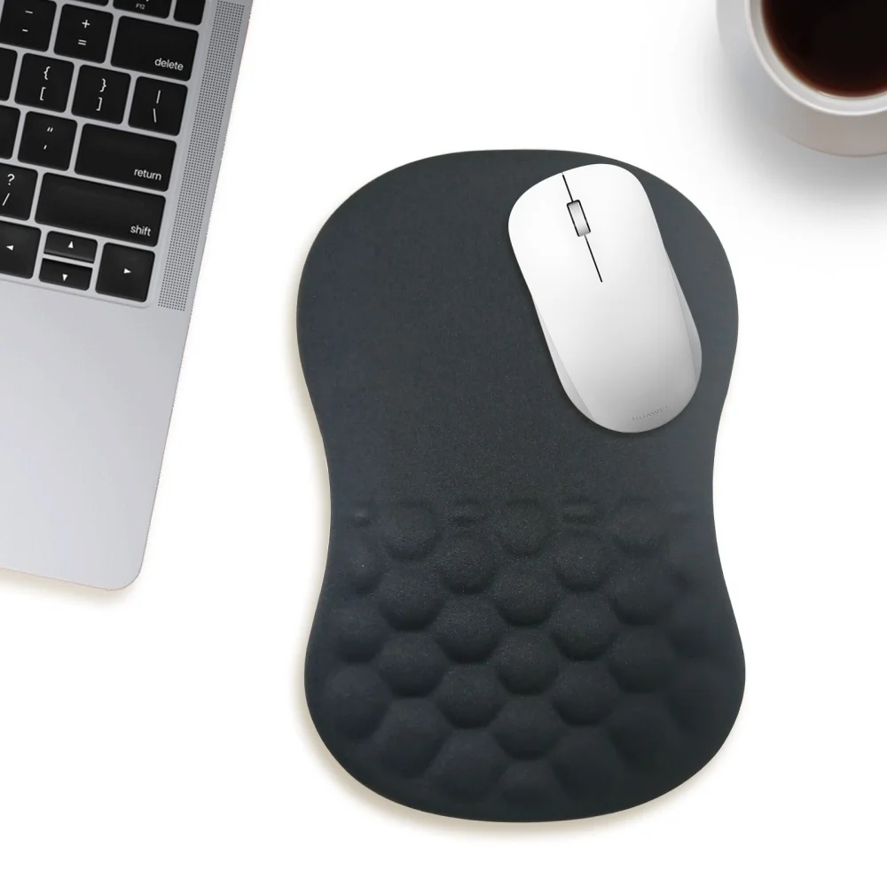 Tappetino per mouse ergonomico per poggiapolsi Comodo supporto per il polso Tappetino per mouse in cotone ad alta memoria elastica antiscivolo per computer portatile PC