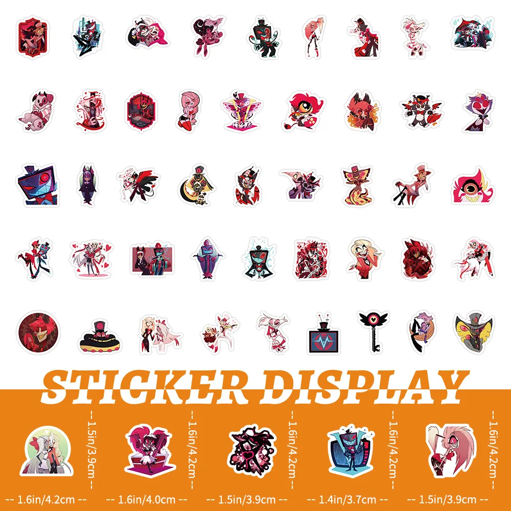 100pcs New Japanese Manga Hazbin Hotel Decorative Computer Luggage Skateboard Notebook Sticker
