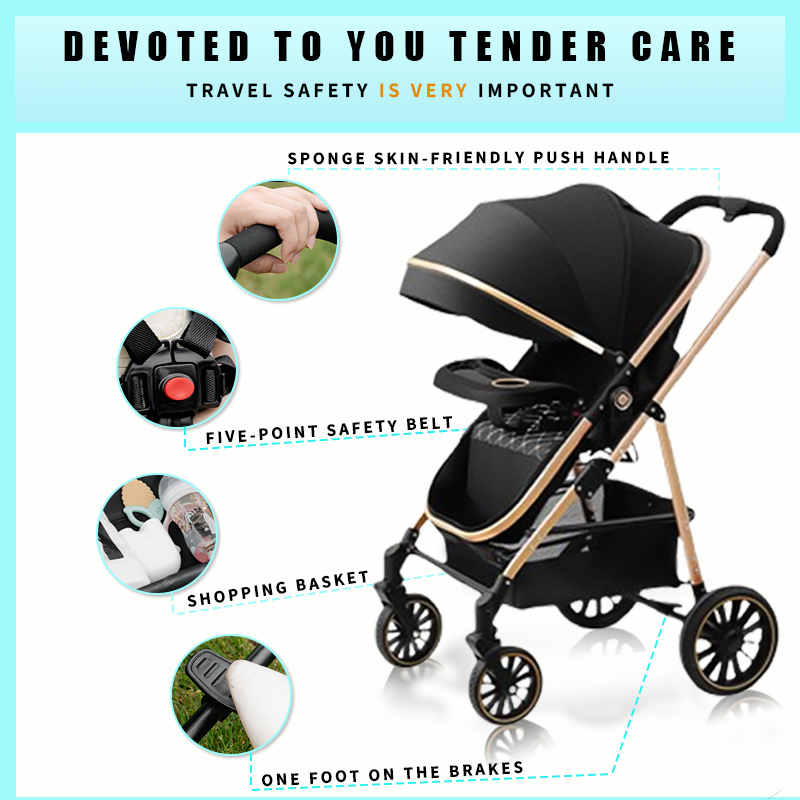 3 1 luxury stroller for baby, new, Portable, Travelling, foldable, aluminum frame, newborn