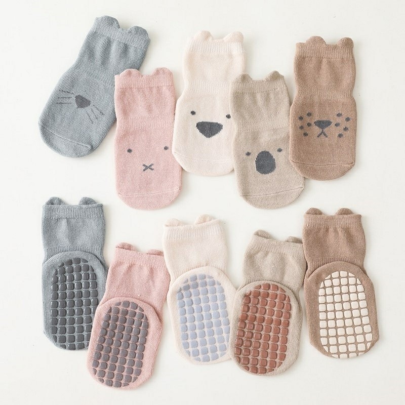 3 paia/lotto calzini per neonati in cartone animato calzini antiscivolo per bambini primavera e autunno calzini per bambini in cotone per bambini carini