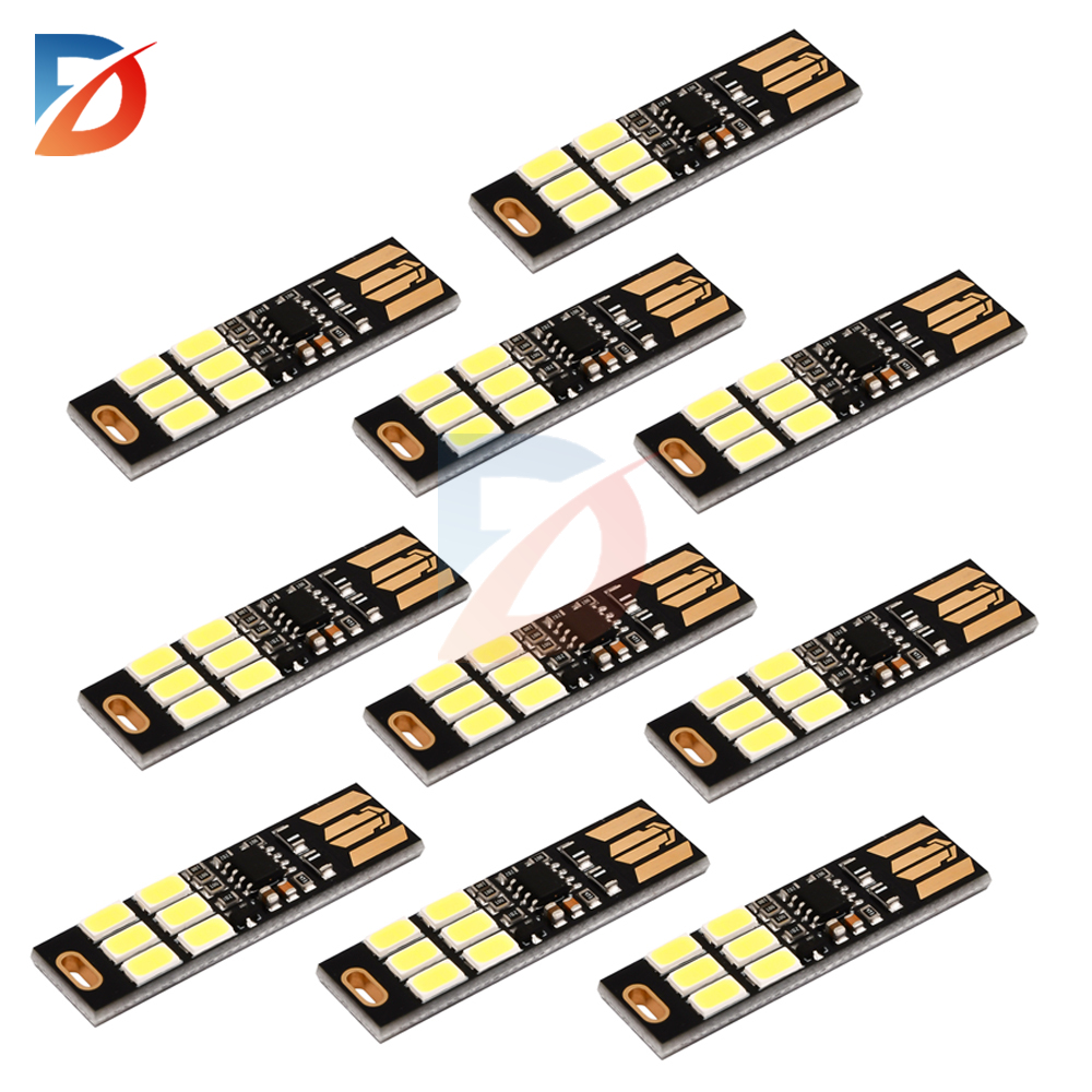 10/5/1 шт. Mini 5730 USB 6 светодиодный светильник 5 В с сенсорным датчиком и регулируемой яркостью, ночник для Power Bank, компьютера, ноутбука, книг, настольная лампа для чтения