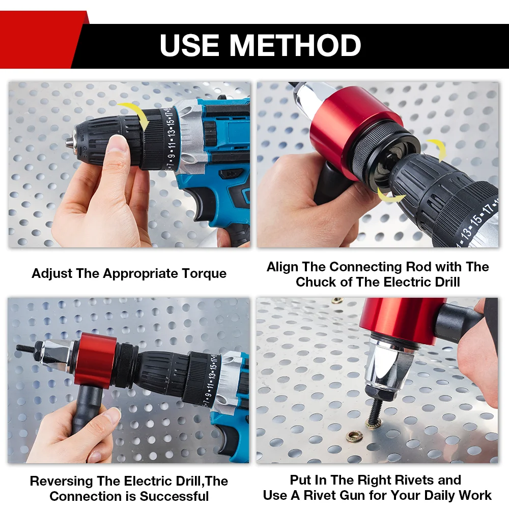 Pistolet à riveter M3 M4 M5M6M8 Convertisseur de pistolet à écrou à riveter électrique,outil de rivetage d'écrou rapide de qualité industrielle,pistolet à écrou à riveter sans fil,machine à riveter multi-spécifications