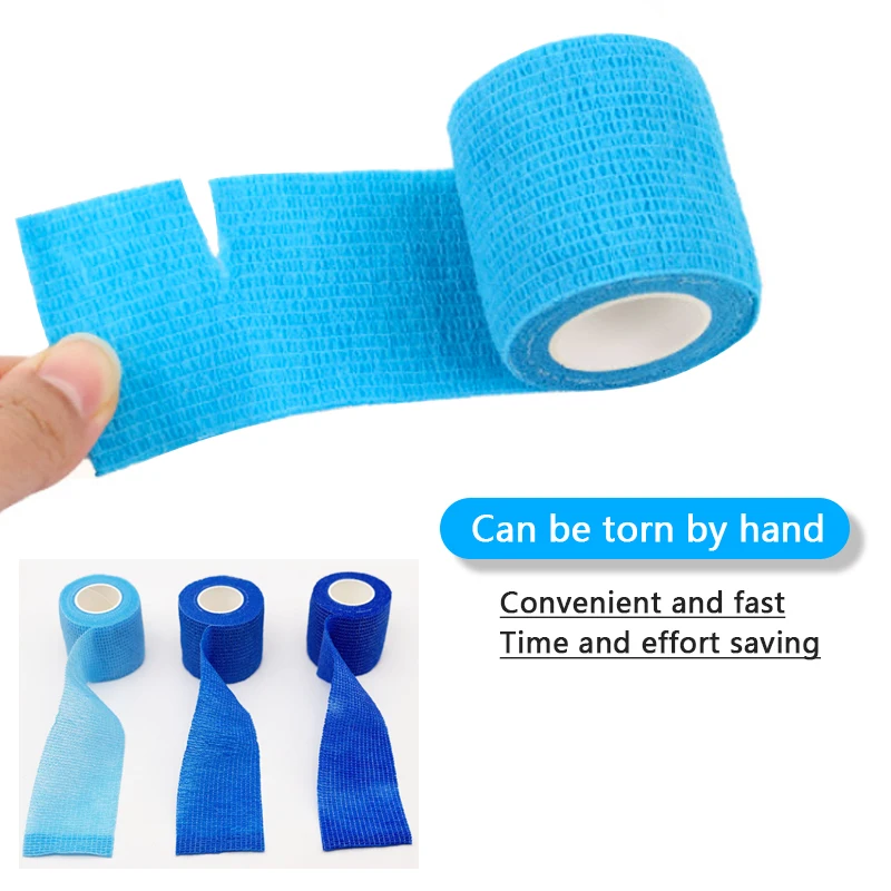 Bandagem auto-adesiva para esportes, bandagem elástica, forte, elástica, para pulso, estiramento, atlético, 1 parte