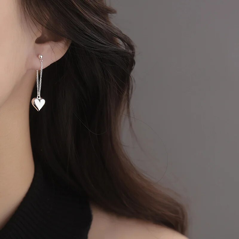Pendientes geométricos en forma de corazón para mujeres y niñas, pendientes de aro de corazón hueco a la moda, accesorios de joyería