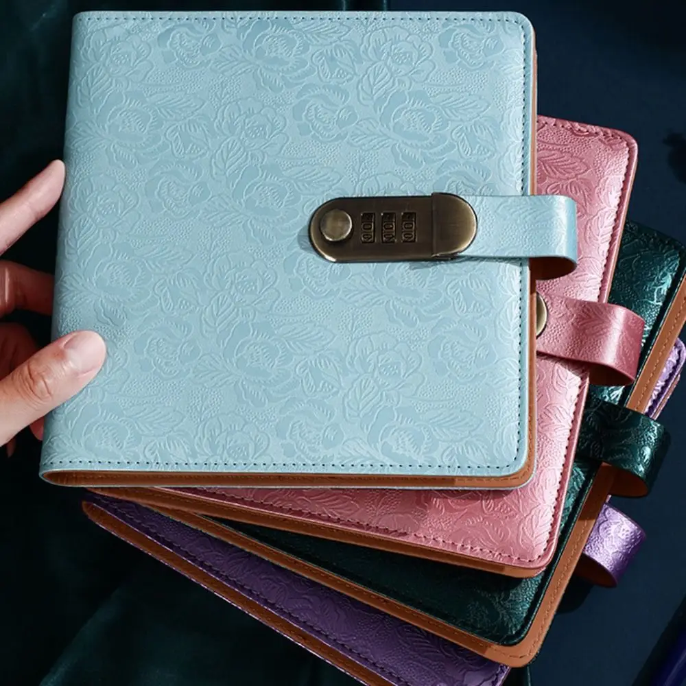 Emboss Flower Envelop Savings Challenges Book 50Sheets Savings Handbook Saving Money Binder PU Leather Account Book