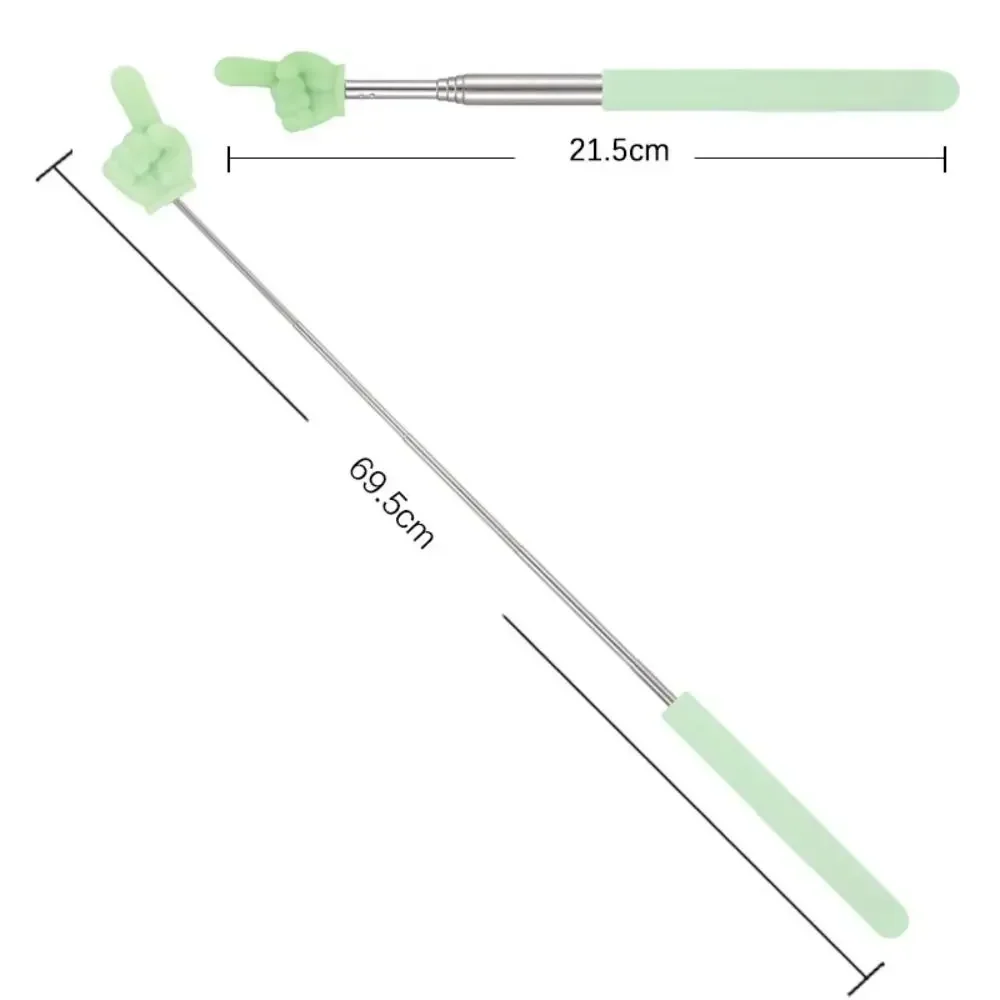 1PC Durable Stainless Steel Teaching Pointer Telescopic Rod Finger Design Teaching Stick Classroom Finger Pointer Teachers