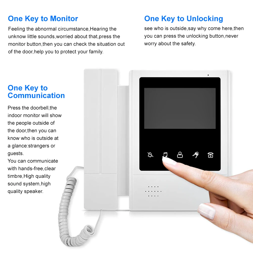 4,3 Zoll LCD-Video-Intercom-System für die Unterstützung zu Hause 2-Wege-Intercom RFID-Karte entsperren Metall Türklingel mit Schloss gesetzt