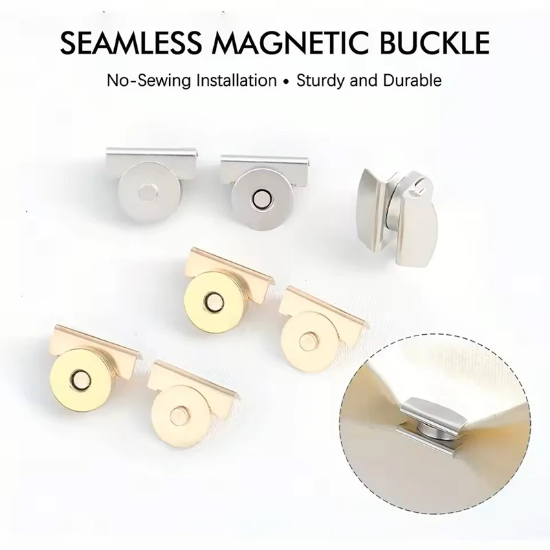 5Pairs Metal Seamless Magnetic Buckle for Bags - Magnetic Snap Buttons for DIY Buckle Closure Magnetic Snaps for Handbags