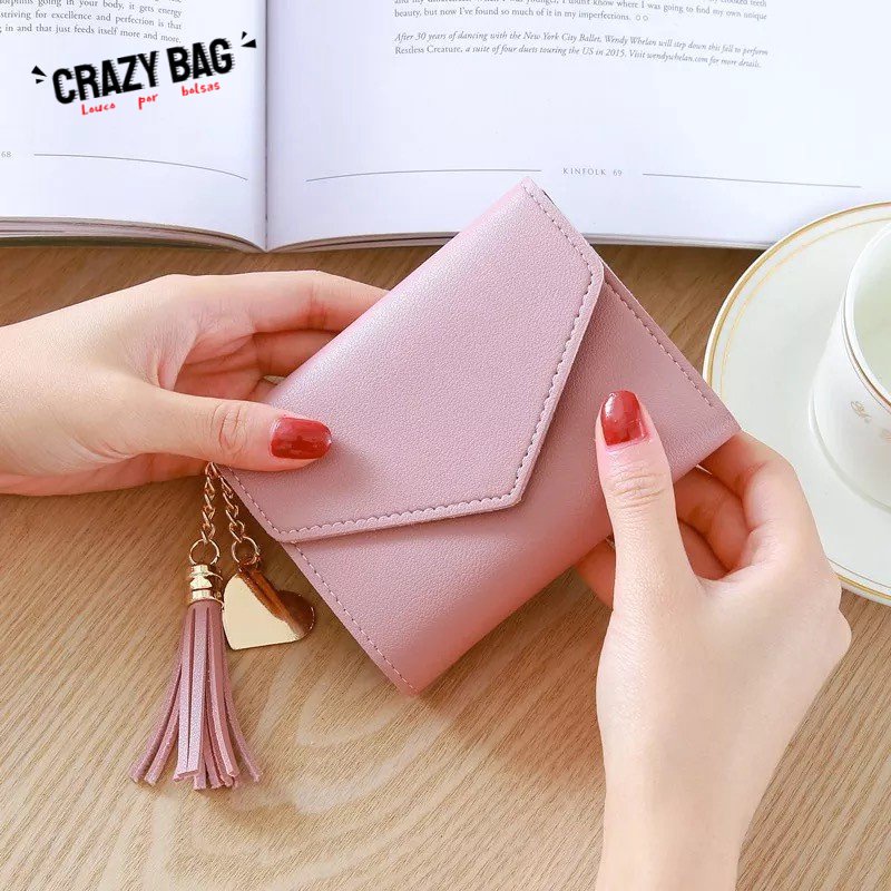 Borsa porta biglietti da visita con Clip corta per portafoglio da donna piccola