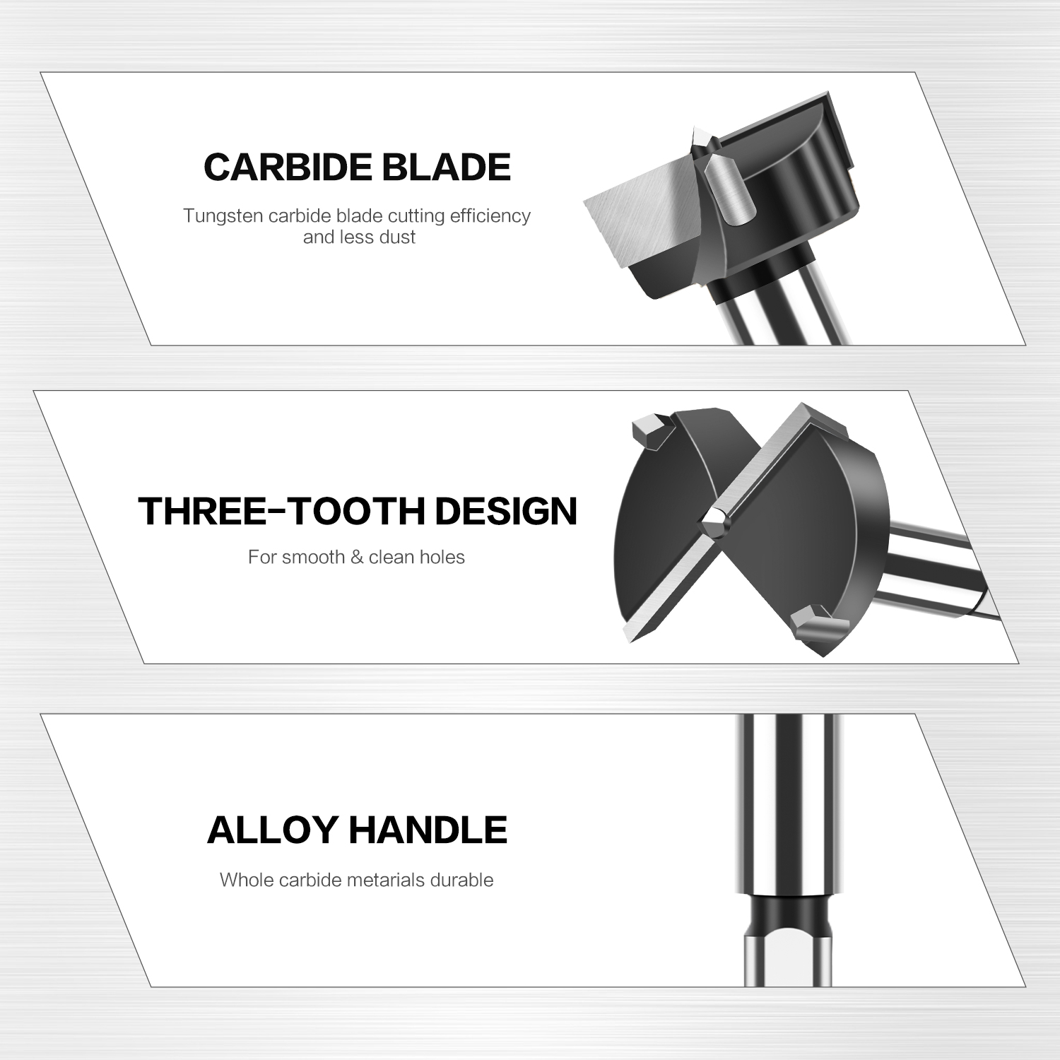 12-60mm Forstner Woodworking Tools Hinge Boring Drill Bit Hole Saw Cutter Tungsten Carbide Cutter
