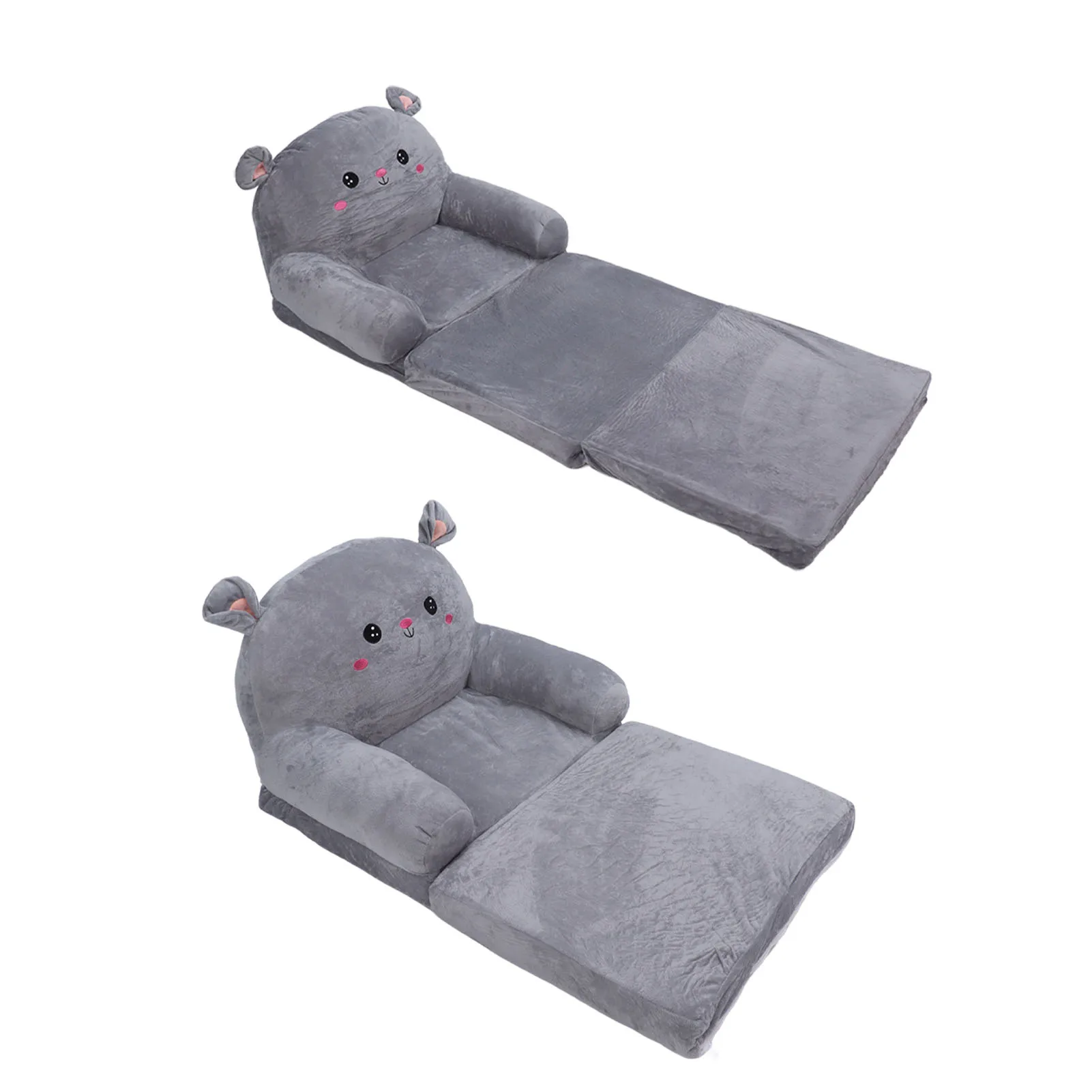 2-in-1 faltbares Kindersofa, belüftetes Tuch und Schwamm, abnehmbarer Schwamm, Cartoon-Kinder-Klappsofa für Kinderzimmer