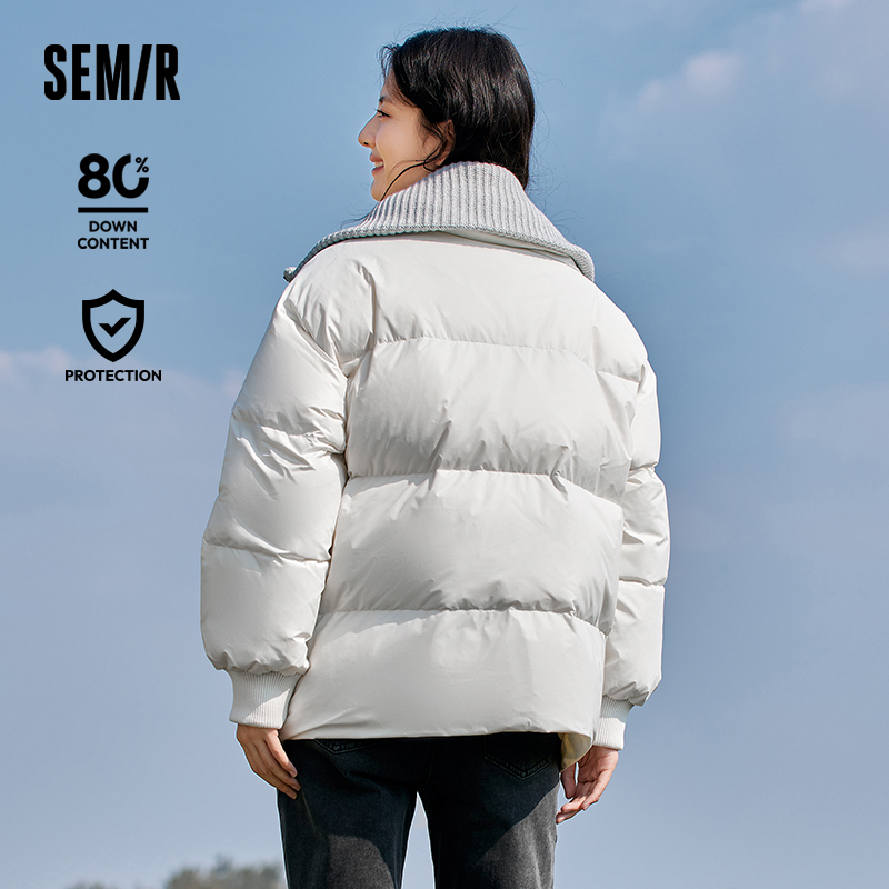 Semir Daunen jacke Frauen mittellange dreifache Mode Winter 2023 neue lose Sport-Daunen jacke
