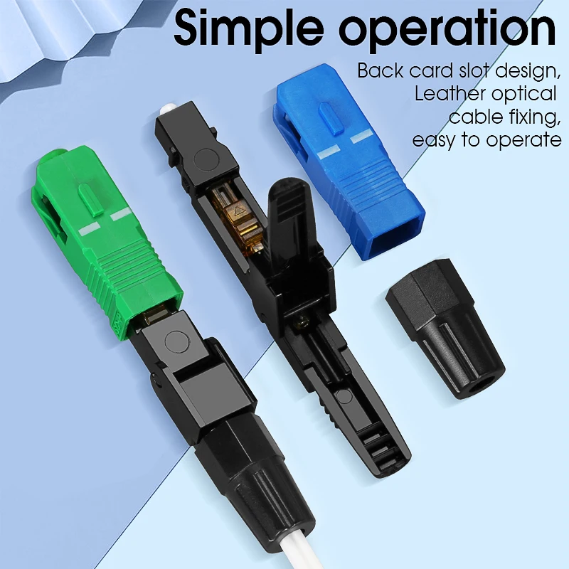 Connettore rapido in fibra ottica FTTH Modalità singola SCUPC/APC Cavo in fibra ottica in pelle Giunzione a freddo Strumenti di assemblaggio connettore rapido