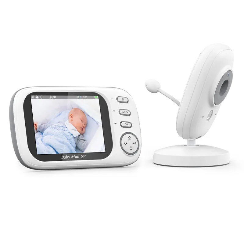 Monitor de bebê com câmera e áudio Tela de 4,5 polegadas Câmera portátil para bebê Visão noturna Sensor de temperatura de áudio bidirecional e canções de ninar